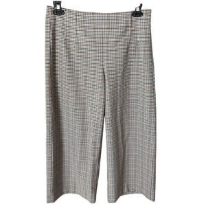 LOFT Women's Size 8 Plaid Wide-Leg Career Pants Multicolor Workwear